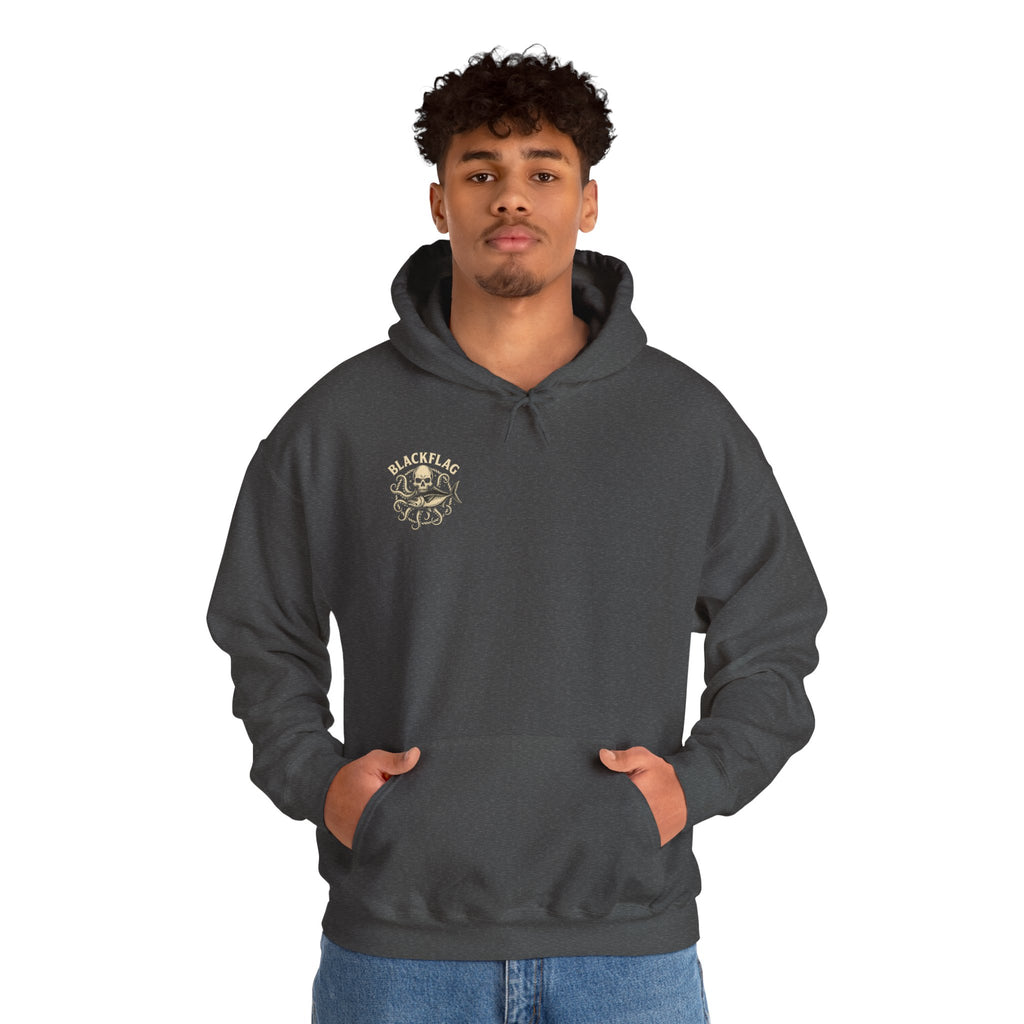 BlackFlag Skull & Octopus Hoodie, Unisex Sweatshirt, Casual Wear, Alternative Fashion, Perfect for Music Fans, Gift Idea for Festivals