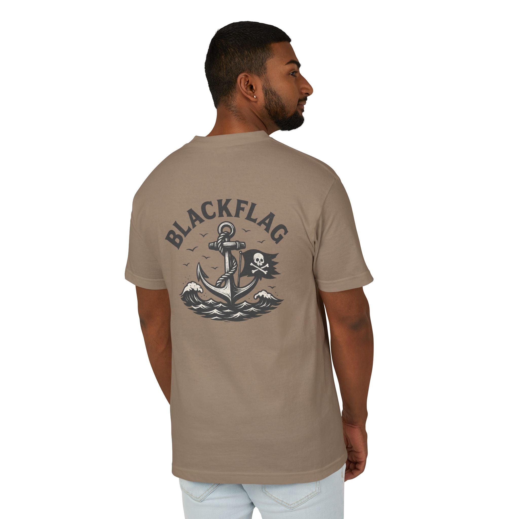Unisex Tee Shirt BlackFlag resting by the sea Design