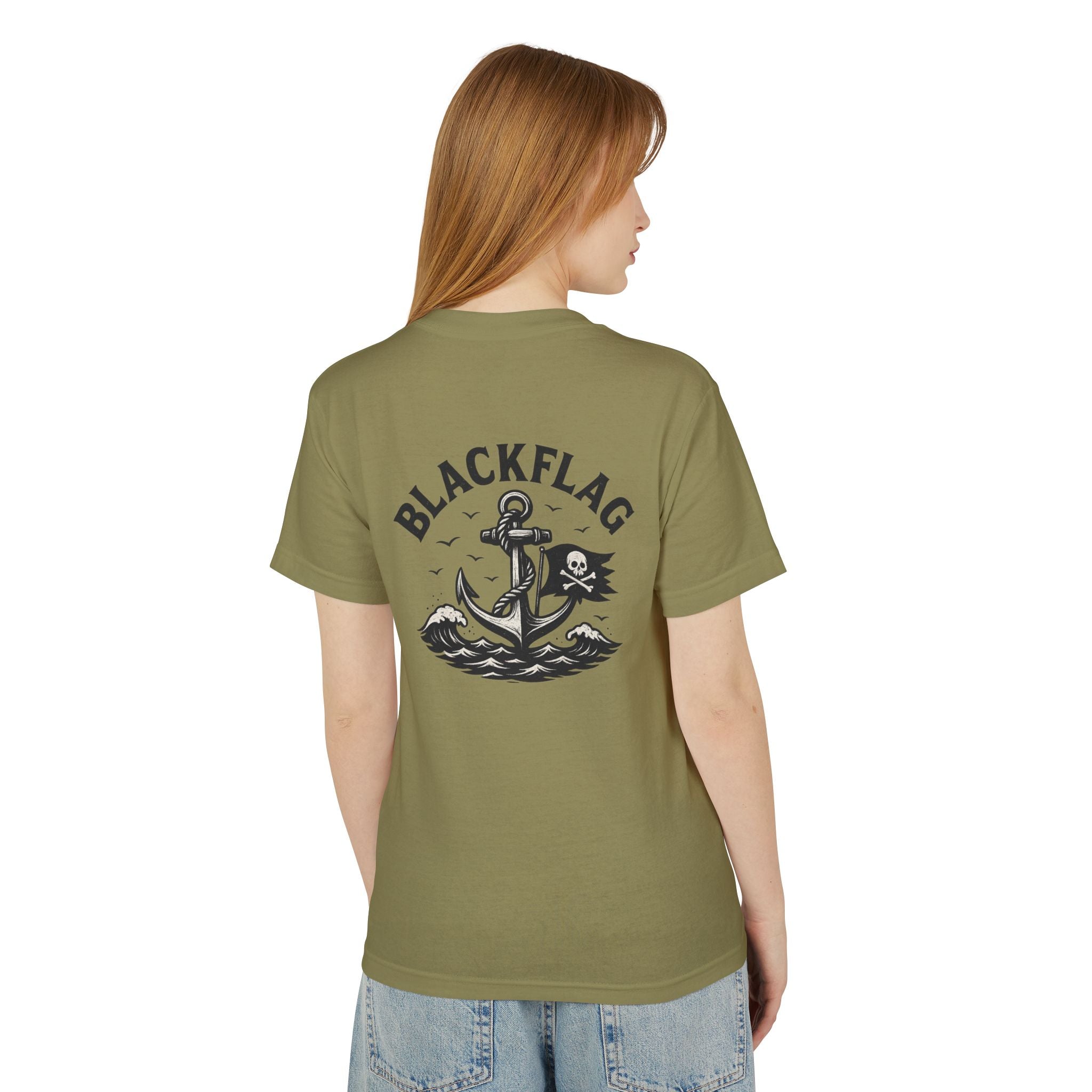 Unisex Tee Shirt BlackFlag resting by the sea Design