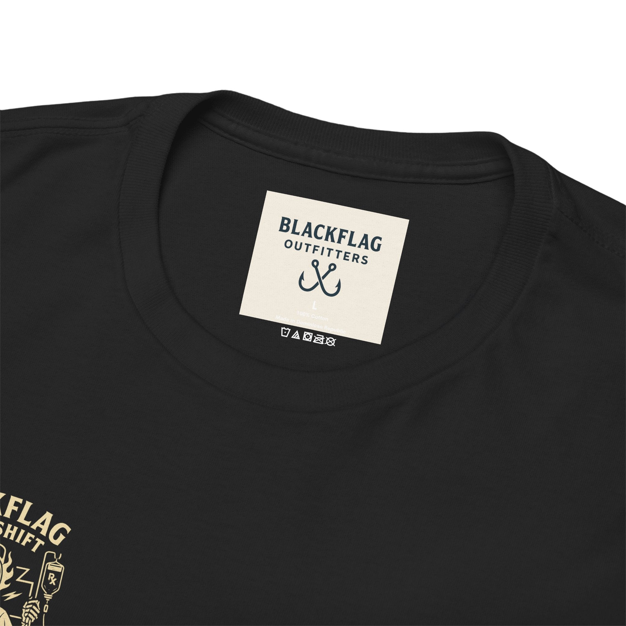 Blackflag Night Shift Unisex Tee - Full Throttle Motorcycle Shirt, Biker Apparel, Casual Wear, Gift for Riders, Vintage Style