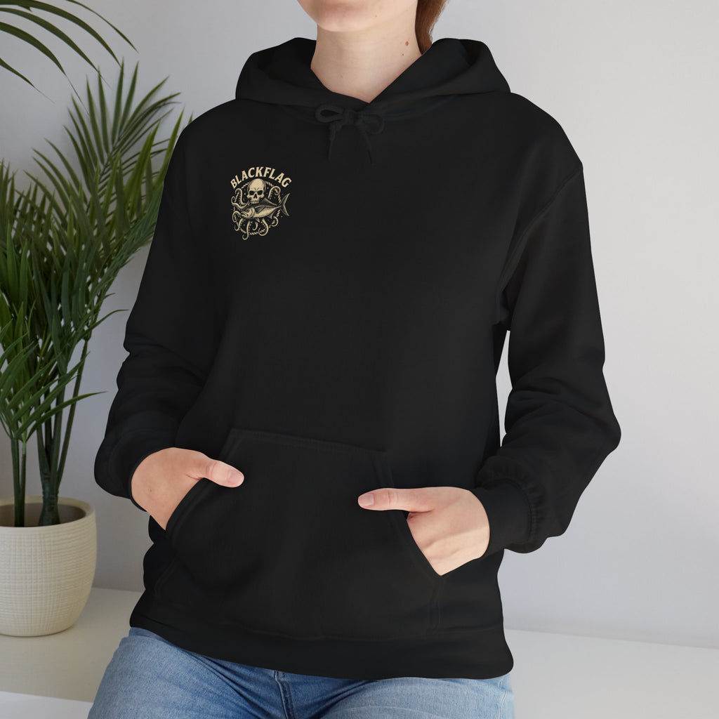 BlackFlag Skull & Octopus Hoodie, Unisex Sweatshirt, Casual Wear, Alternative Fashion, Perfect for Music Fans, Gift Idea for Festivals