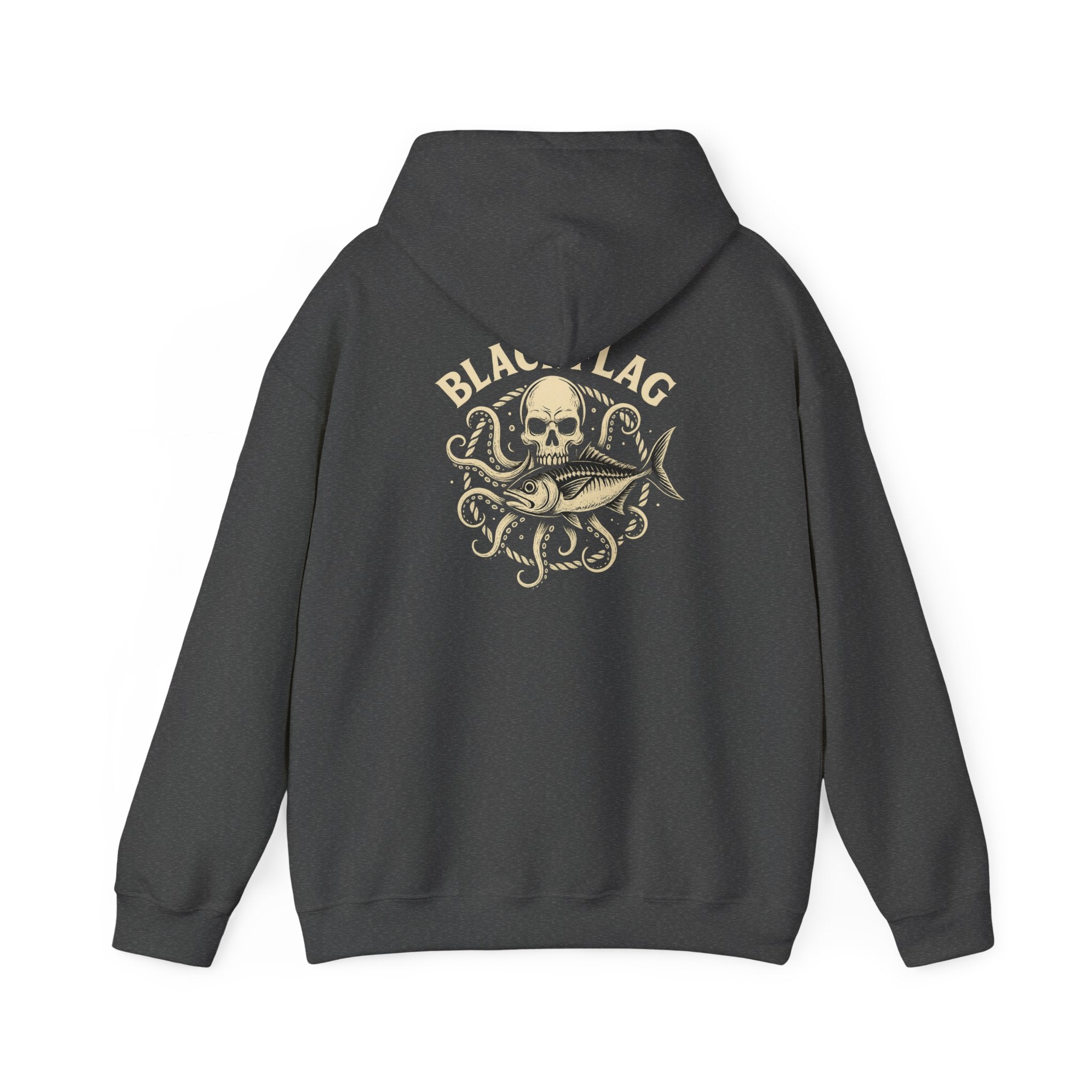 BlackFlag Skull & Octopus Hoodie, Unisex Sweatshirt, Casual Wear, Alternative Fashion, Perfect for Music Fans, Gift Idea for Festivals