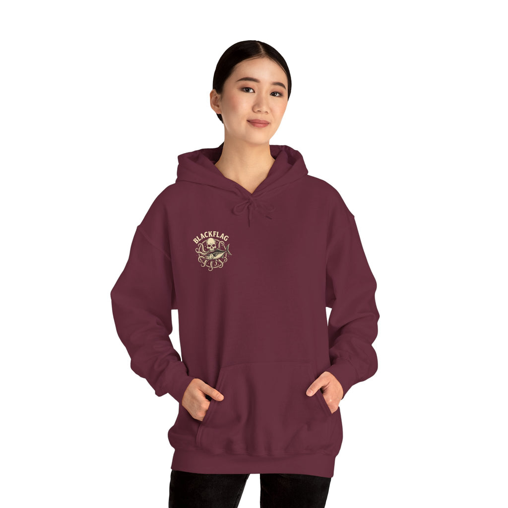 BlackFlag Skull & Octopus Hoodie, Unisex Sweatshirt, Casual Wear, Alternative Fashion, Perfect for Music Fans, Gift Idea for Festivals