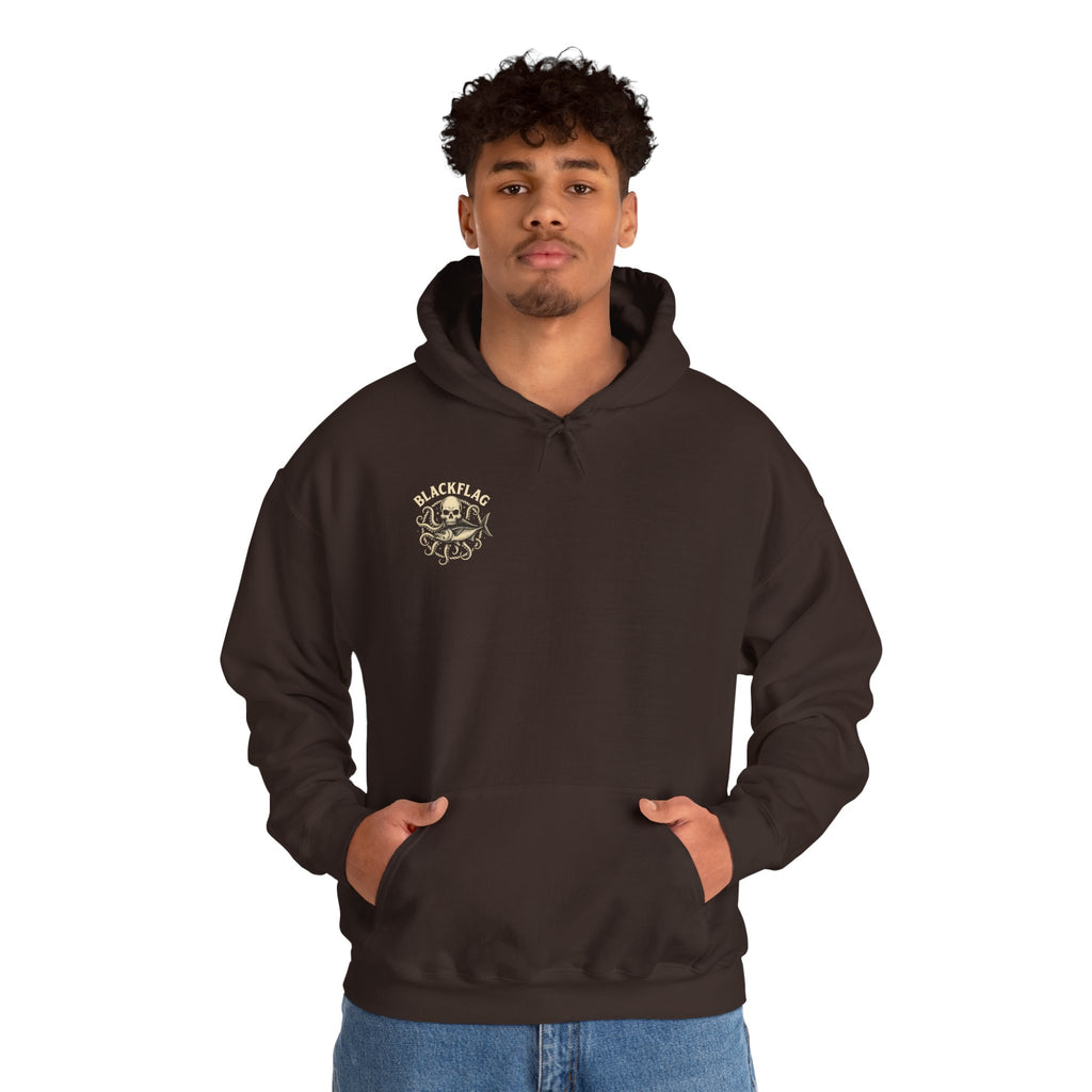 BlackFlag Skull & Octopus Hoodie, Unisex Sweatshirt, Casual Wear, Alternative Fashion, Perfect for Music Fans, Gift Idea for Festivals