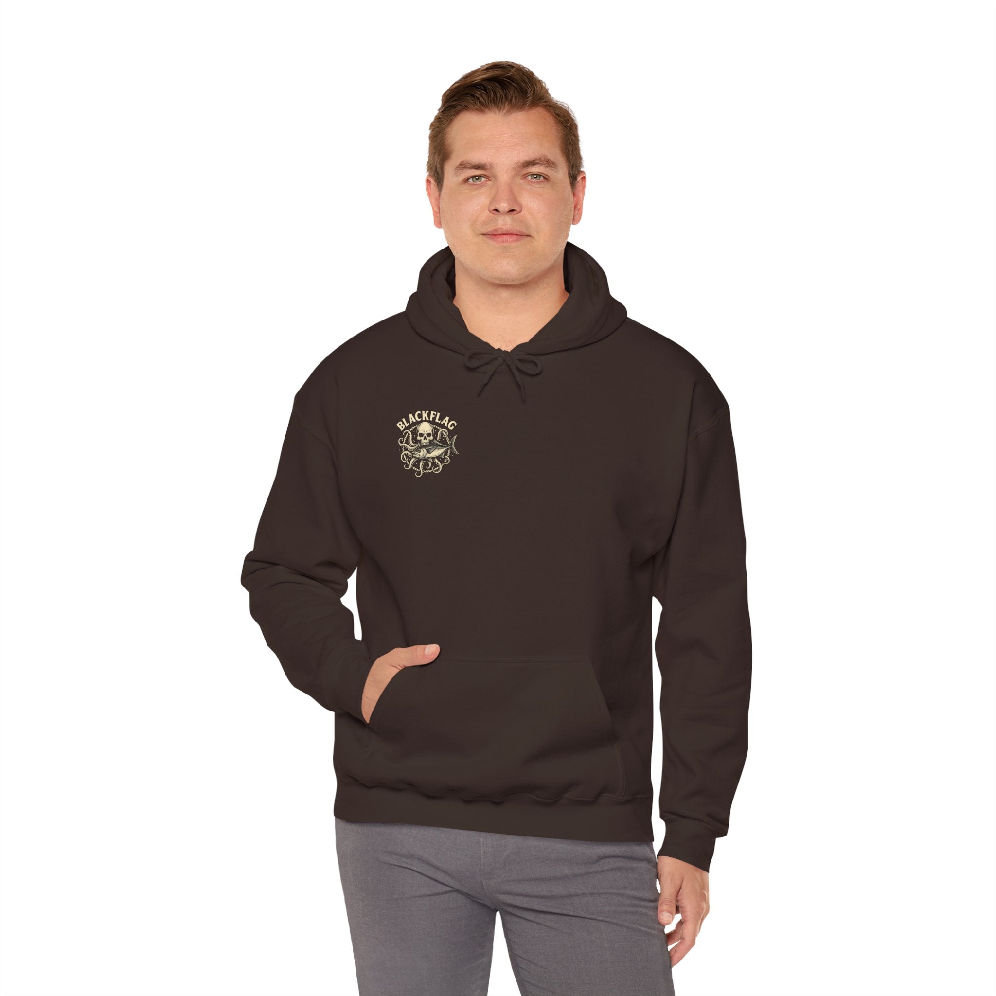 BlackFlag Skull & Octopus Hoodie, Unisex Sweatshirt, Casual Wear, Alternative Fashion, Perfect for Music Fans, Gift Idea for Festivals