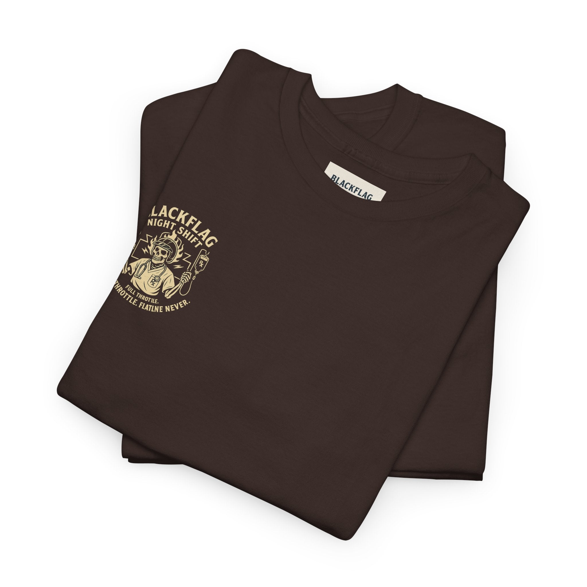 Blackflag Night Shift Unisex Tee - Full Throttle Motorcycle Shirt, Biker Apparel, Casual Wear, Gift for Riders, Vintage Style