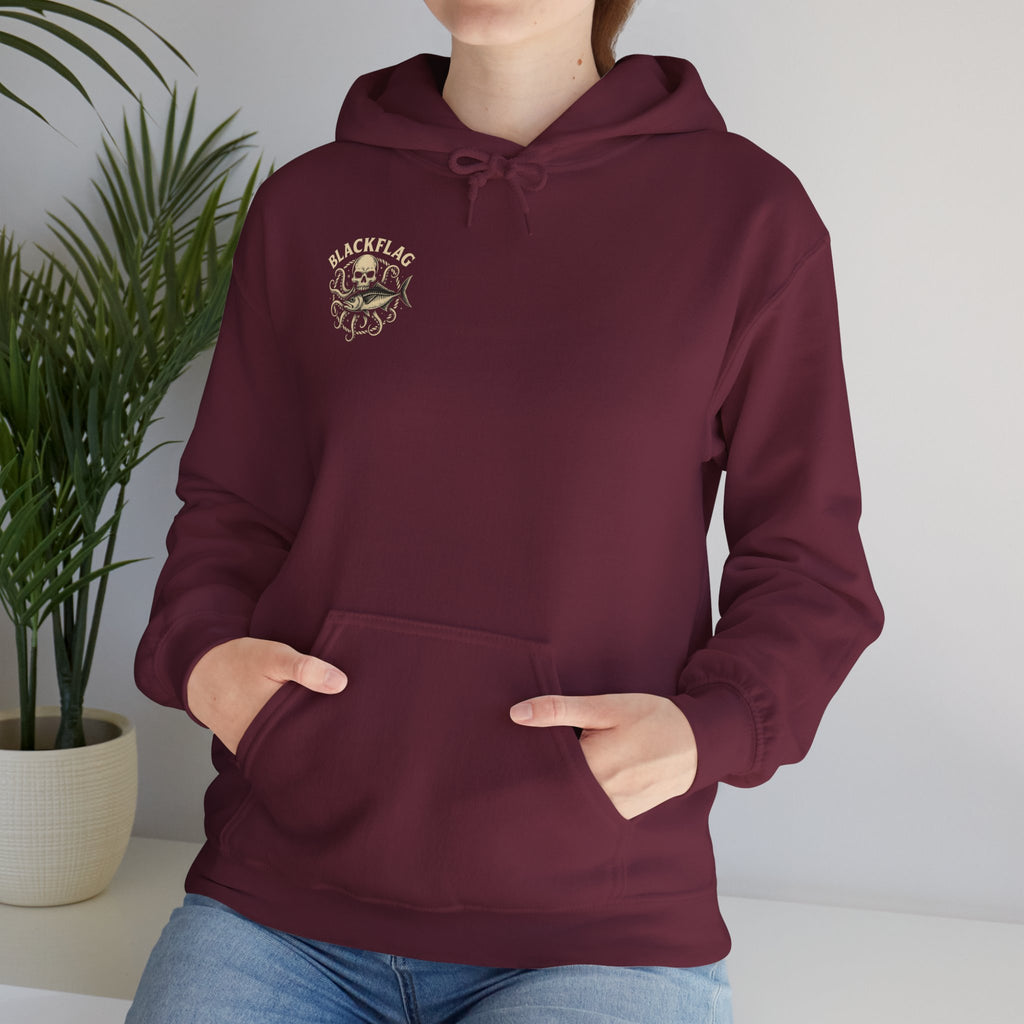 BlackFlag Skull & Octopus Hoodie, Unisex Sweatshirt, Casual Wear, Alternative Fashion, Perfect for Music Fans, Gift Idea for Festivals
