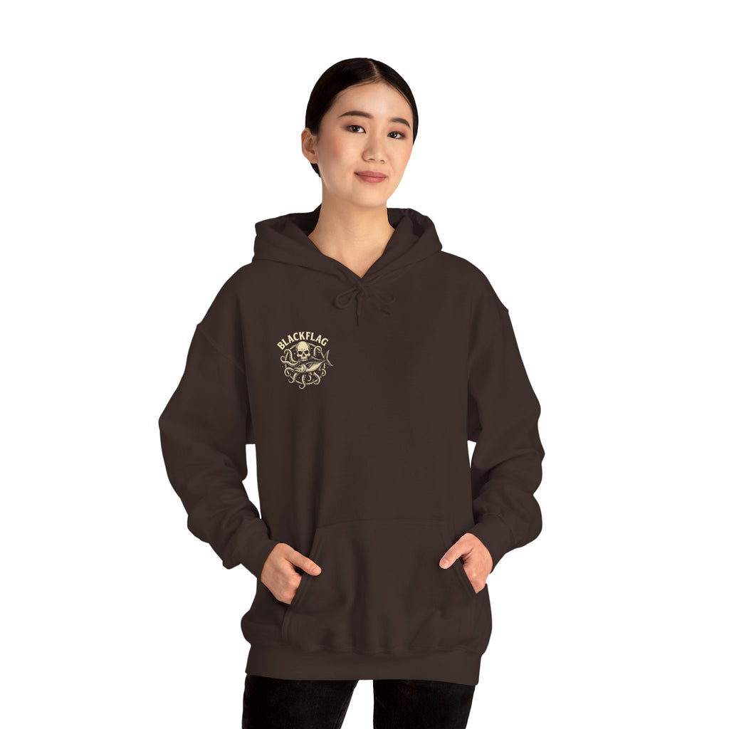 BlackFlag Skull & Octopus Hoodie, Unisex Sweatshirt, Casual Wear, Alternative Fashion, Perfect for Music Fans, Gift Idea for Festivals