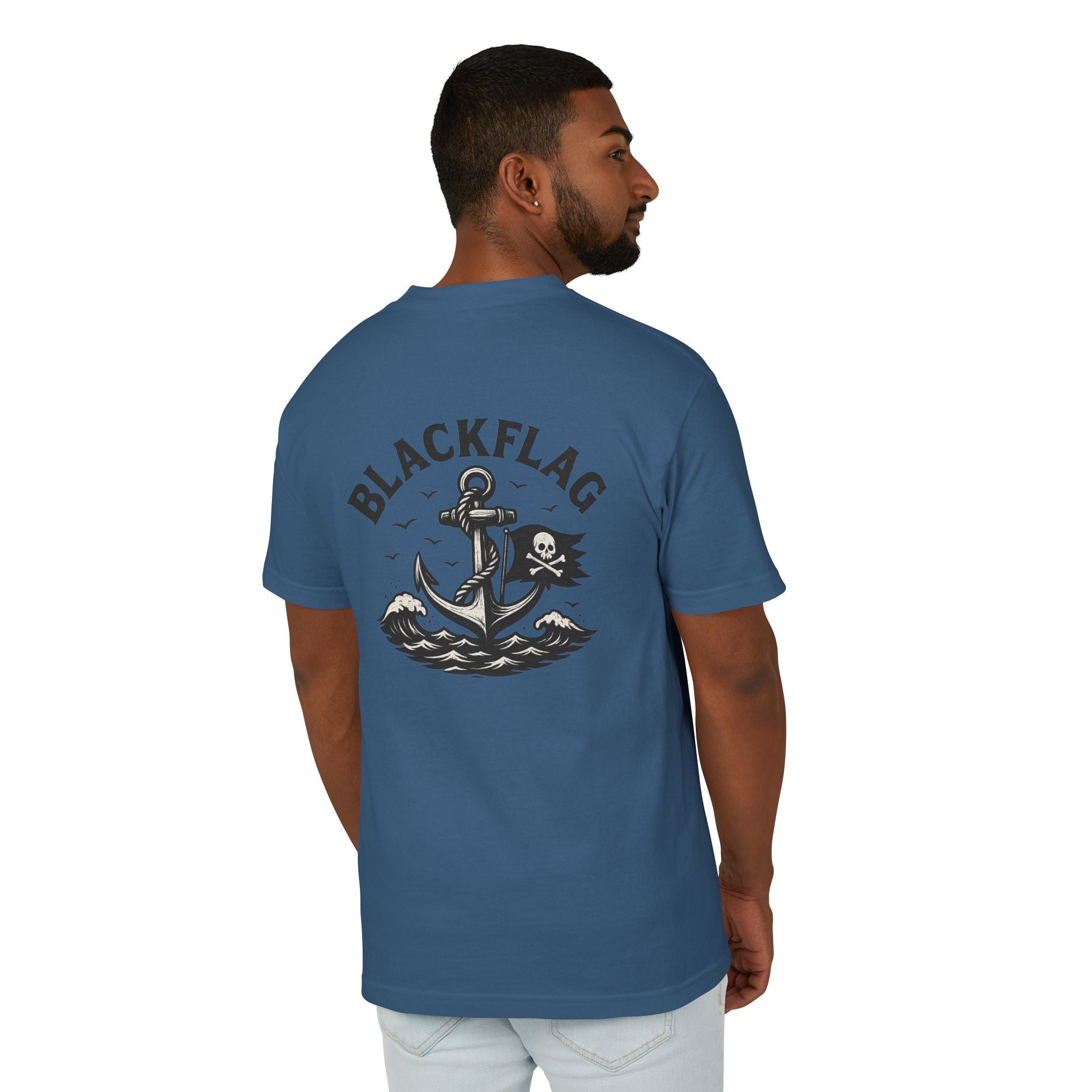 Unisex Tee Shirt BlackFlag resting by the sea Design