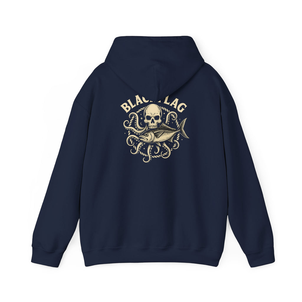 BlackFlag Skull & Octopus Hoodie, Unisex Sweatshirt, Casual Wear, Alternative Fashion, Perfect for Music Fans, Gift Idea for Festivals