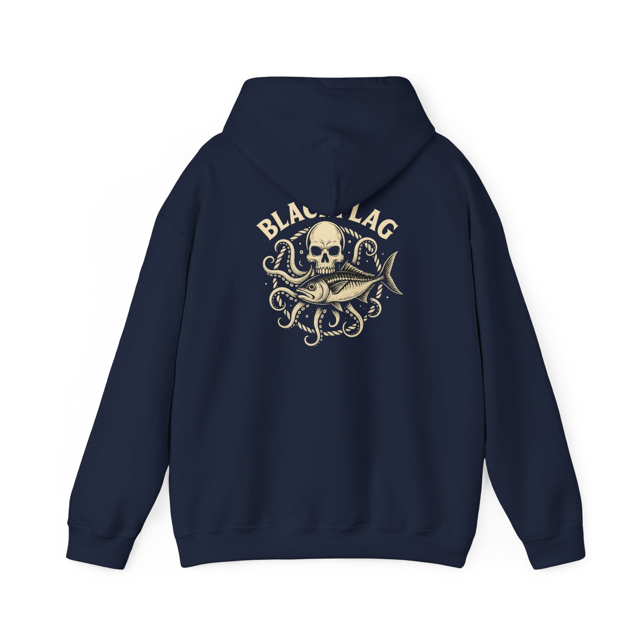 BlackFlag Skull & Octopus Hoodie, Unisex Sweatshirt, Casual Wear, Alternative Fashion, Perfect for Music Fans, Gift Idea for Festivals