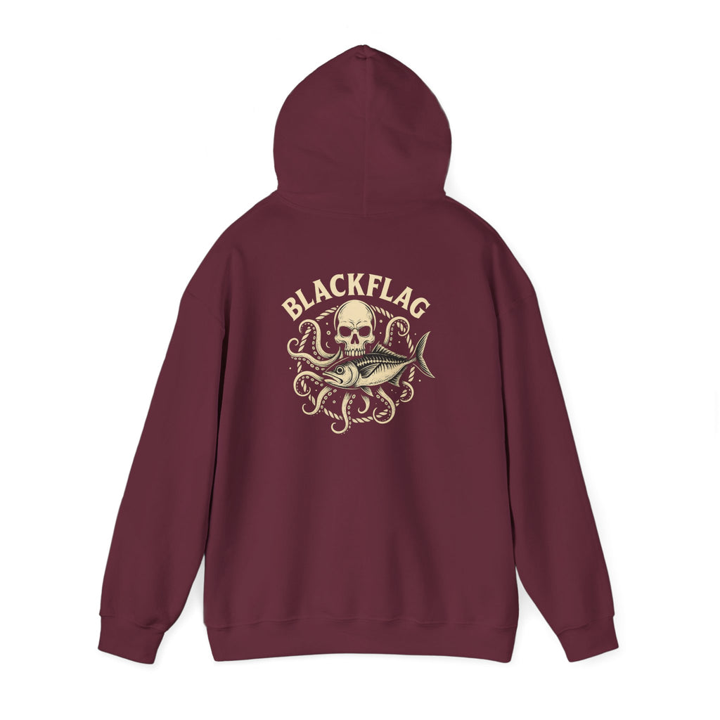 BlackFlag Skull & Octopus Hoodie, Unisex Sweatshirt, Casual Wear, Alternative Fashion, Perfect for Music Fans, Gift Idea for Festivals