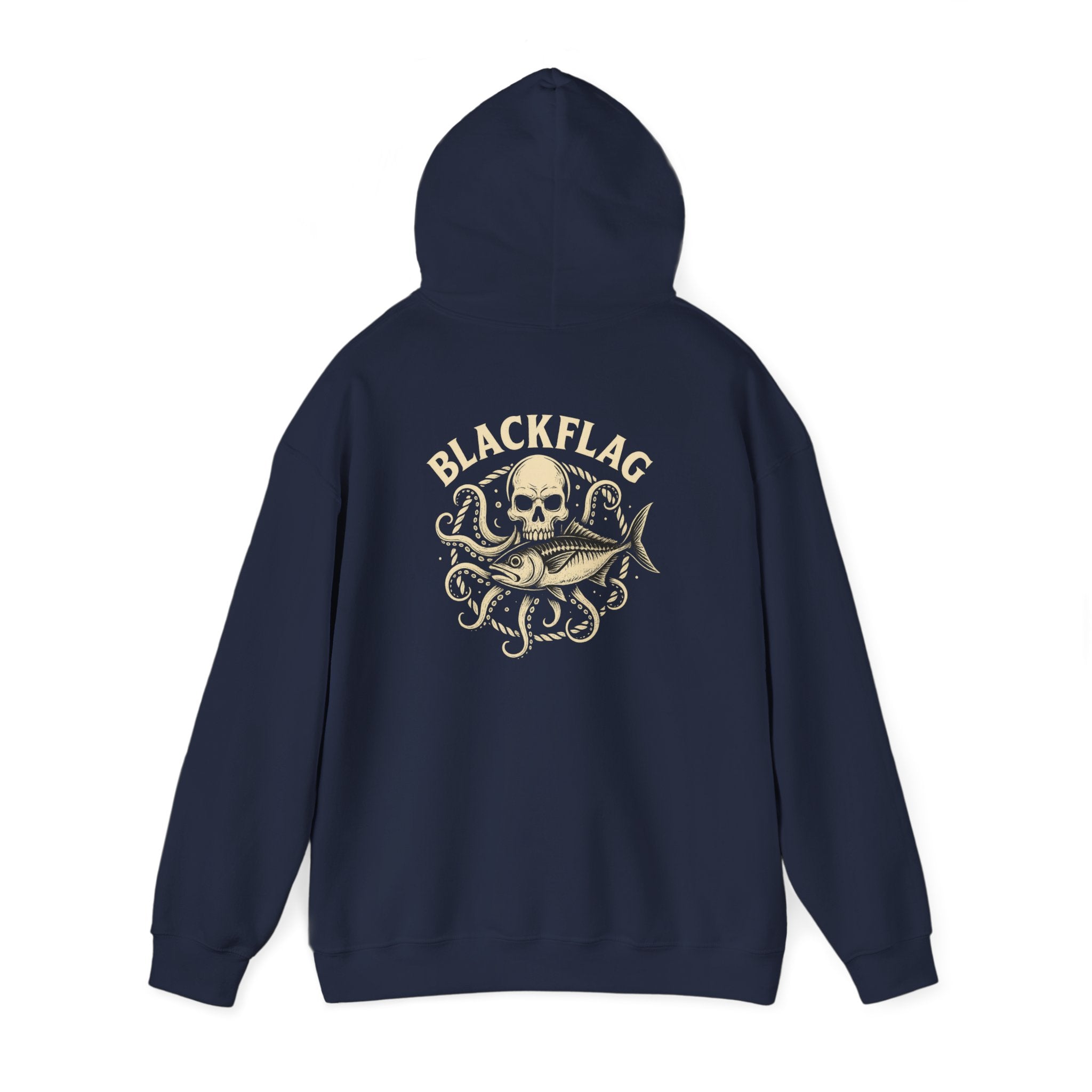 BlackFlag Skull & Octopus Hoodie, Unisex Sweatshirt, Casual Wear, Alternative Fashion, Perfect for Music Fans, Gift Idea for Festivals