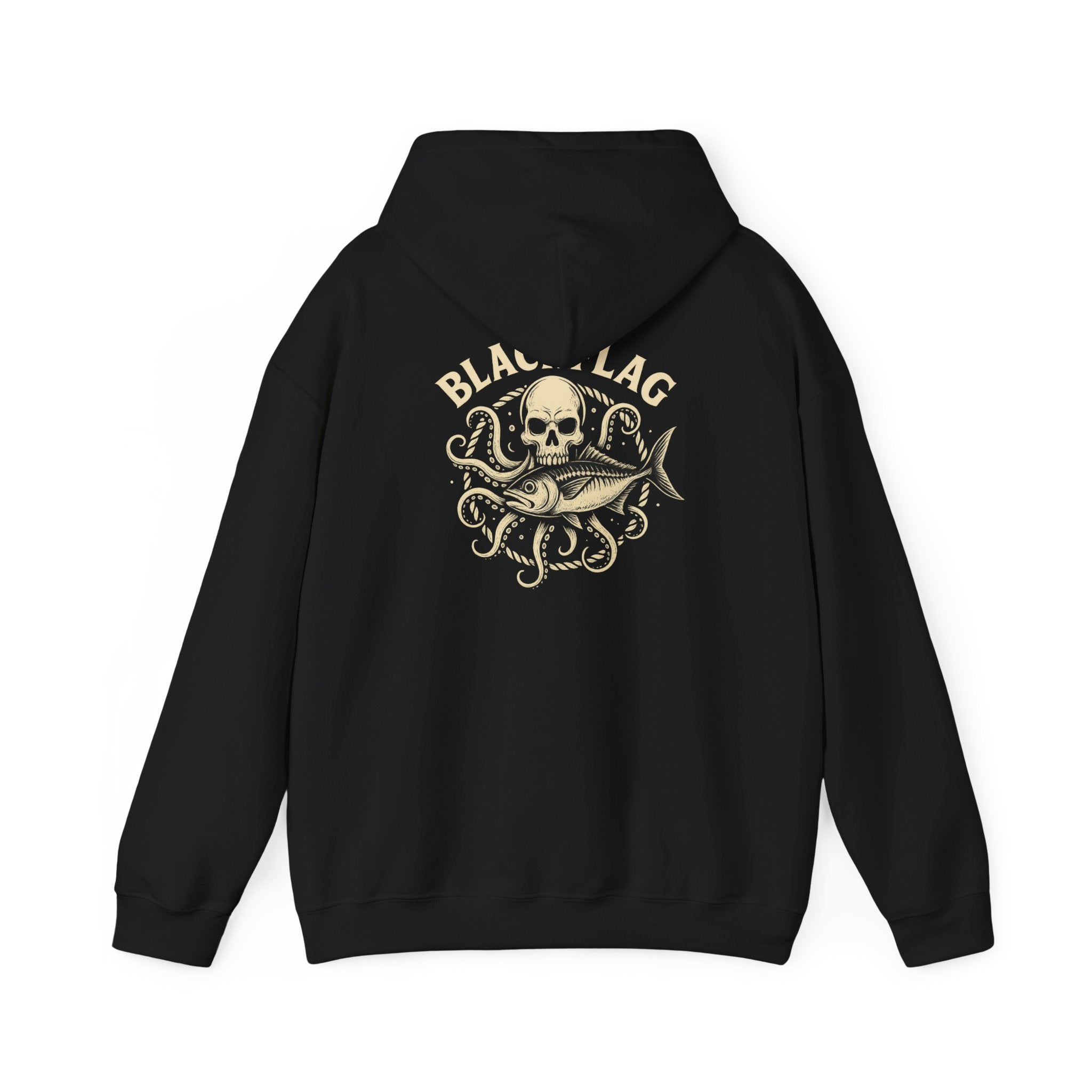 BlackFlag Skull & Octopus Hoodie, Unisex Sweatshirt, Casual Wear, Alternative Fashion, Perfect for Music Fans, Gift Idea for Festivals