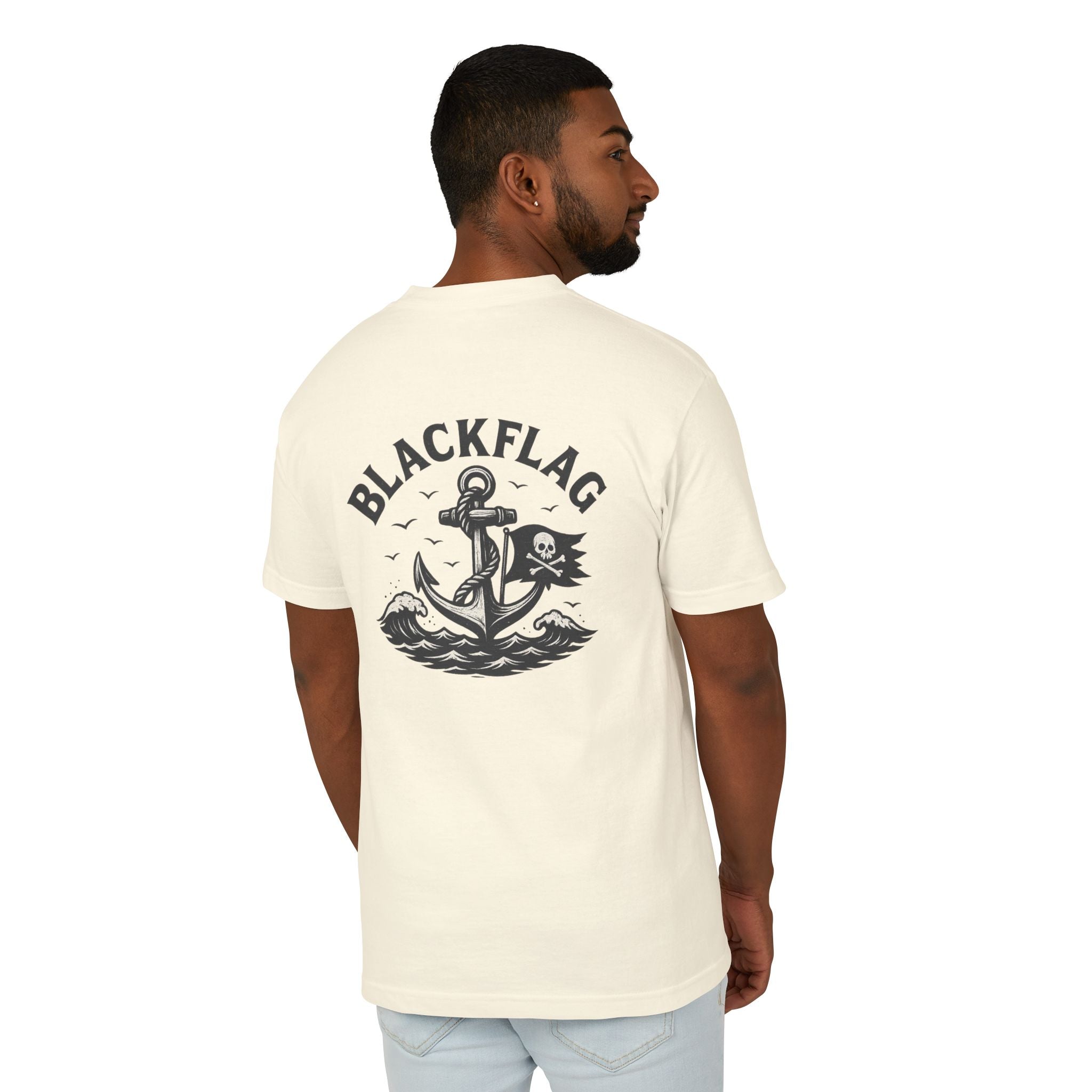 Unisex Tee Shirt BlackFlag resting by the sea Design