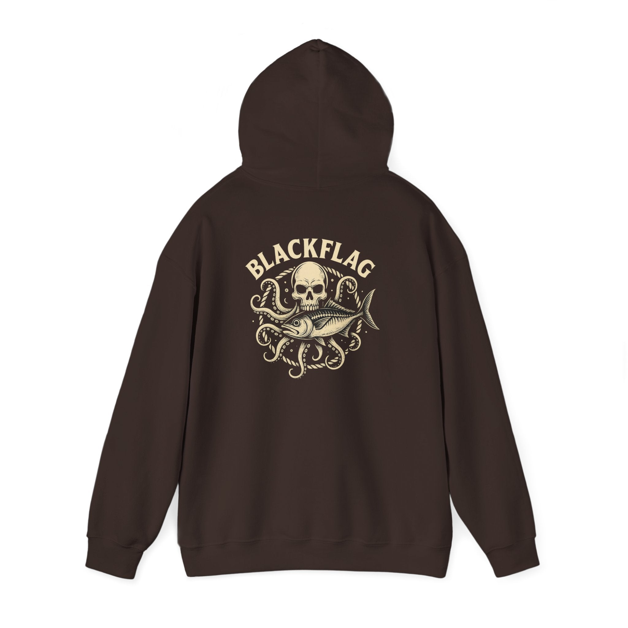 BlackFlag Skull & Octopus Hoodie, Unisex Sweatshirt, Casual Wear, Alternative Fashion, Perfect for Music Fans, Gift Idea for Festivals