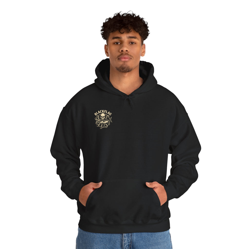 BlackFlag Skull & Octopus Hoodie, Unisex Sweatshirt, Casual Wear, Alternative Fashion, Perfect for Music Fans, Gift Idea for Festivals