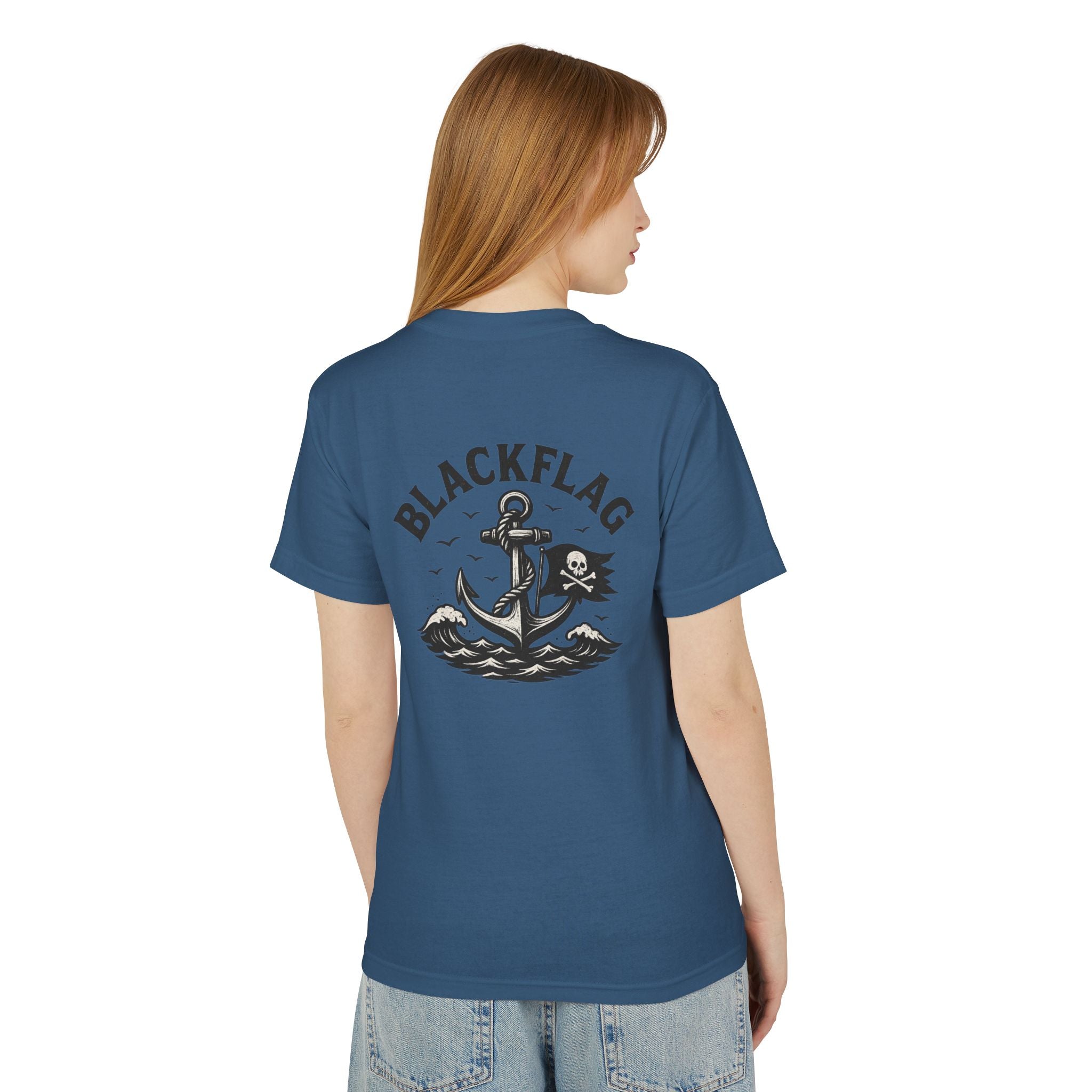 Unisex Tee Shirt BlackFlag resting by the sea Design