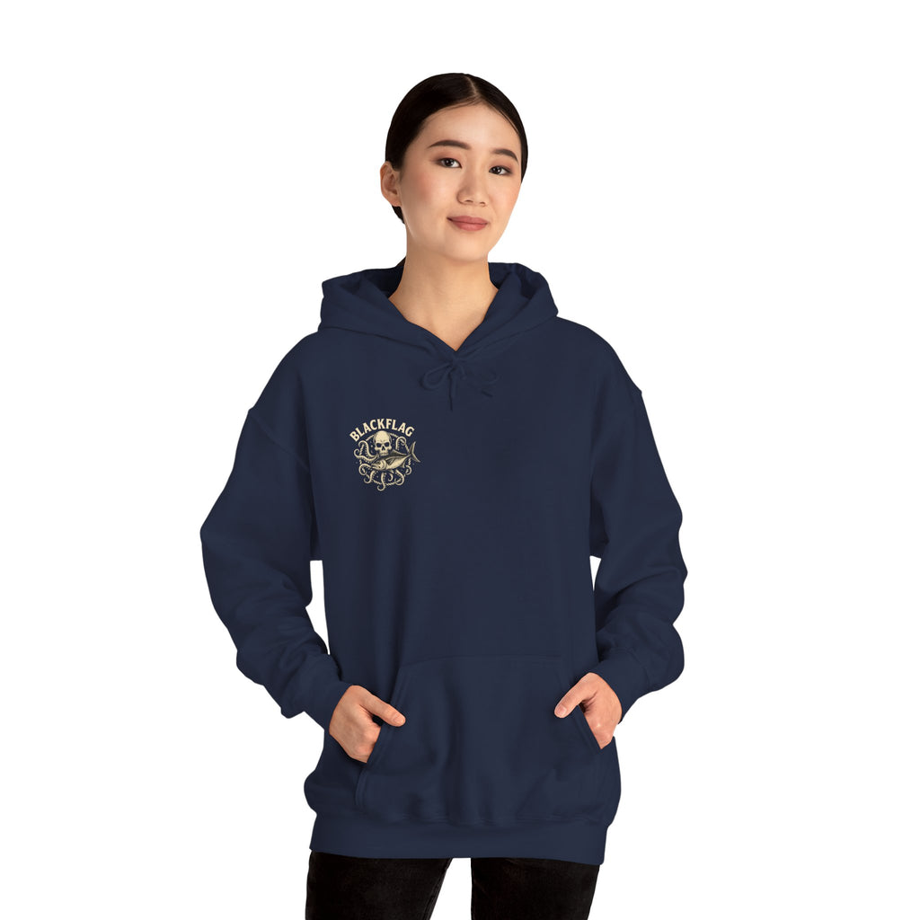 BlackFlag Skull & Octopus Hoodie, Unisex Sweatshirt, Casual Wear, Alternative Fashion, Perfect for Music Fans, Gift Idea for Festivals