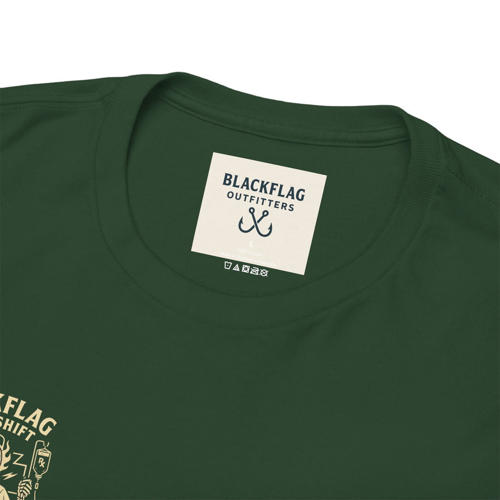 Blackflag Night Shift Unisex Tee - Full Throttle Motorcycle Shirt, Biker Apparel, Casual Wear, Gift for Riders, Vintage Style